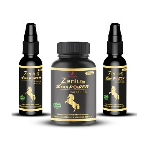 Zenius Xtra Power Kit For Man (60 Capsules & 50ml Oil & 50ml Gel) In Pakistan