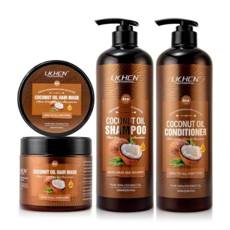 Lichen Professional Coconut Oil Shampoo and Conditioner Hair Mask Set (Pack Of 3)
